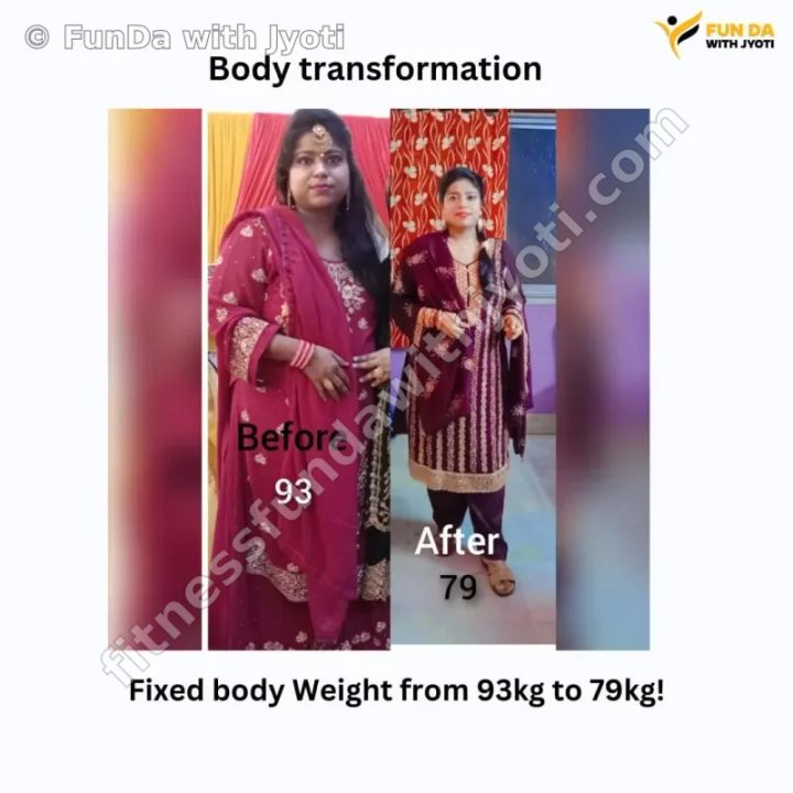 FunDa member before and after: body weight from 93 kg to 79 kg